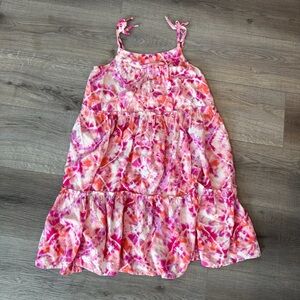 3/27$ Girls Pink Tie-Dye Tiered Dress size L (10/12)